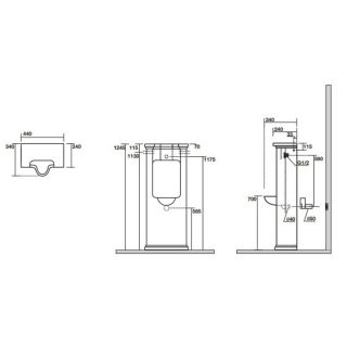 Писсуар Kerasan Waldorf 413101 напольный белый